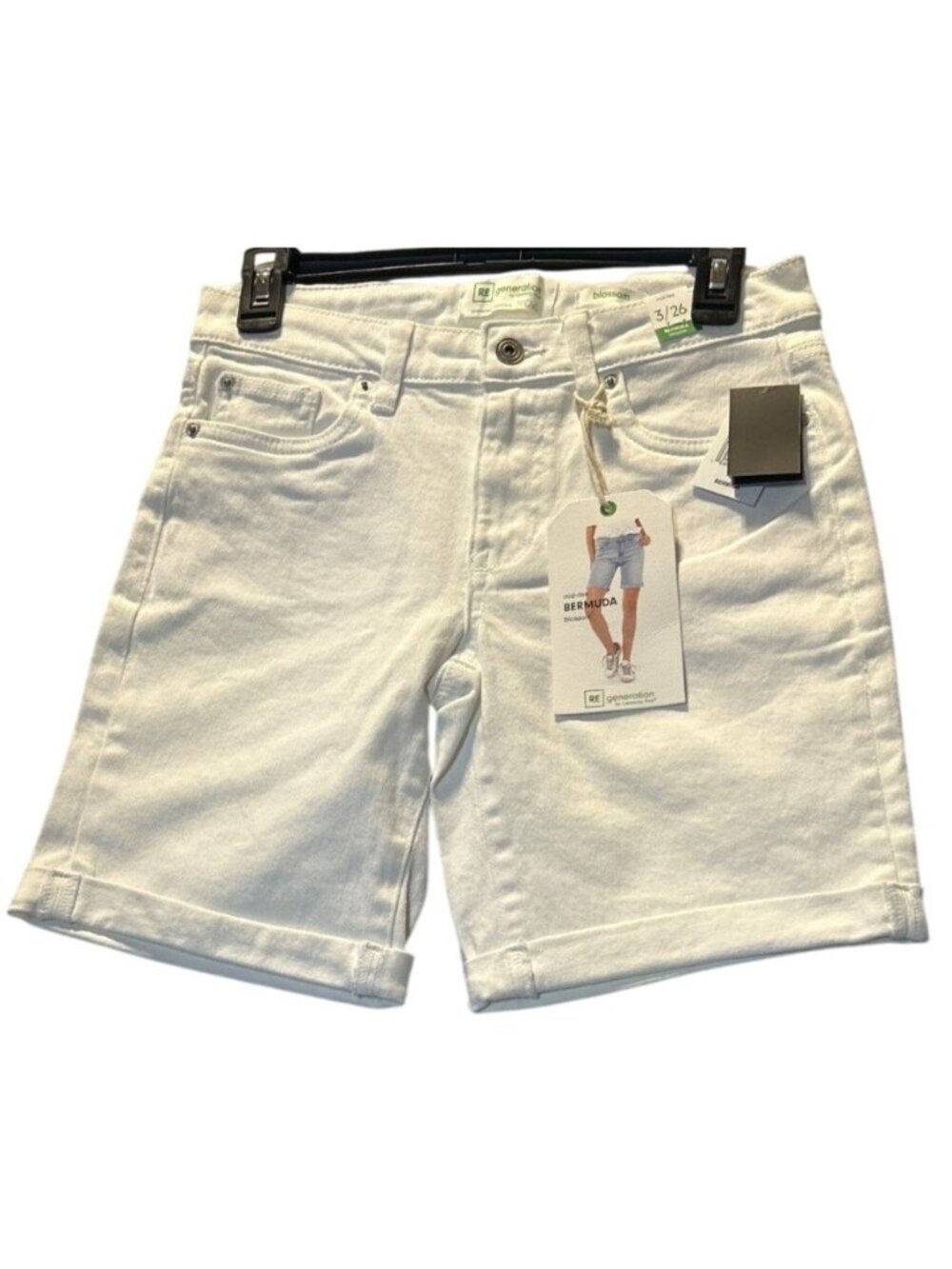 Celebrity Pink Womens Size 3/26 Mid-Rise Bermuda White Shorts Renewable Essentia